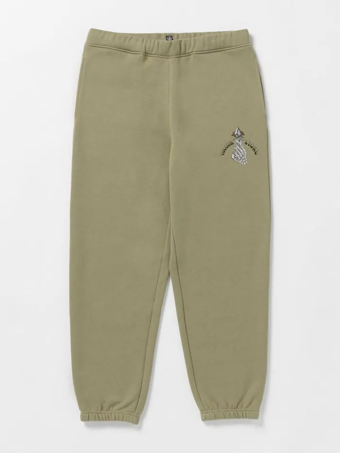 Mens Pants Volcom Earth Tripper Elastic Waist Fleece Pants 8211 Thyme Green