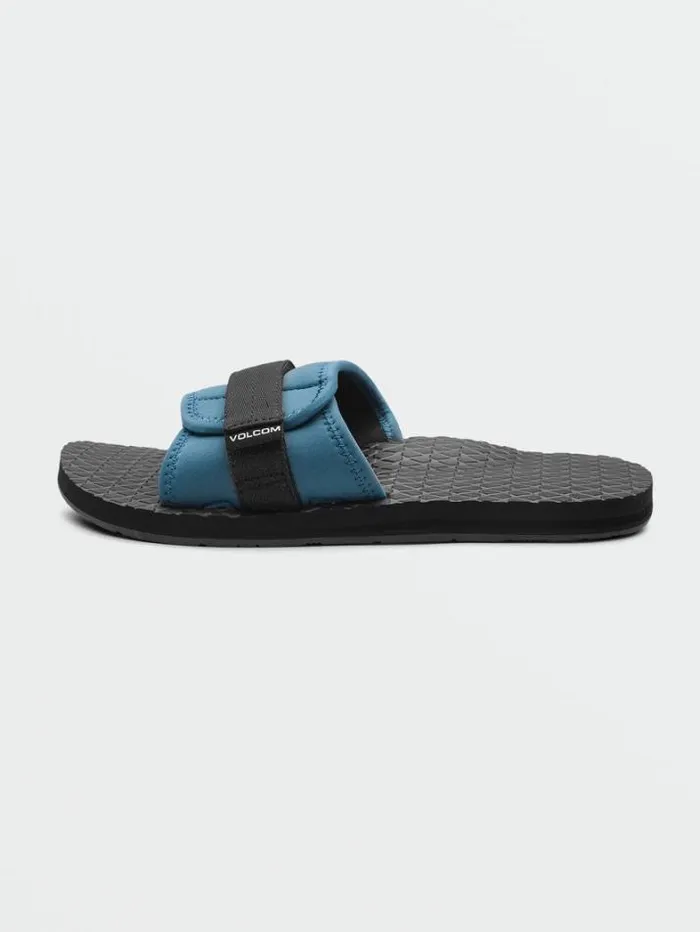 Mens Sandals Volcom Eco Recliner Slide Sandals 8211 Navy