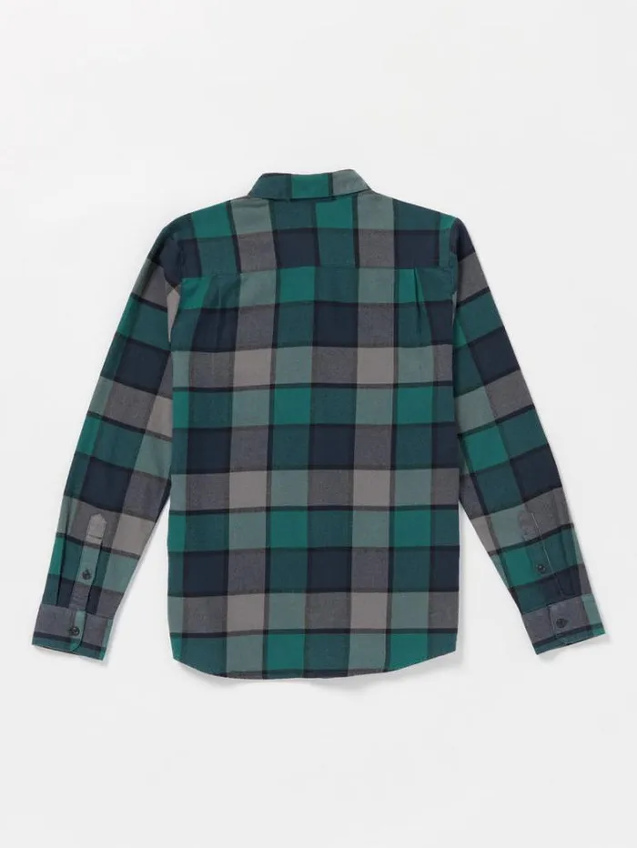Mens Shirts and Flannels Volcom Caden Plaid Long Sleeve Shirt 8211 Navy