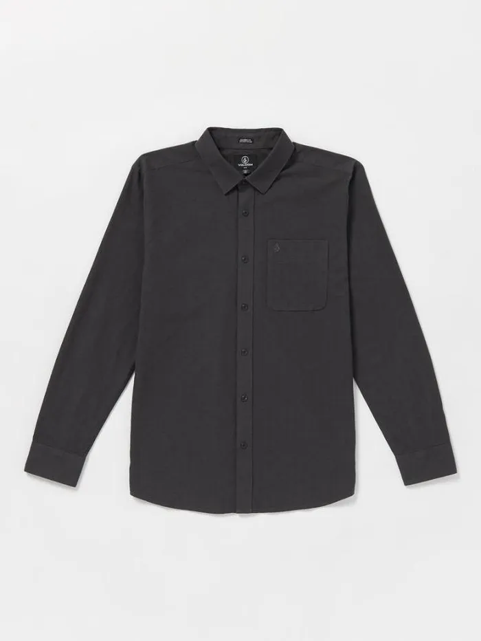 Mens Shirts and Flannels Volcom Date Knight Long Sleeve Shirt 8211 Stealth