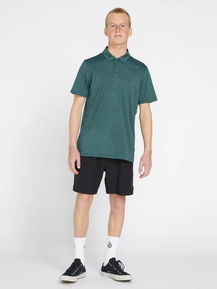 Mens Shirts and Flannels Volcom Hazard Pro Polo Short Sleeve Shirt 8211 Ranger Green