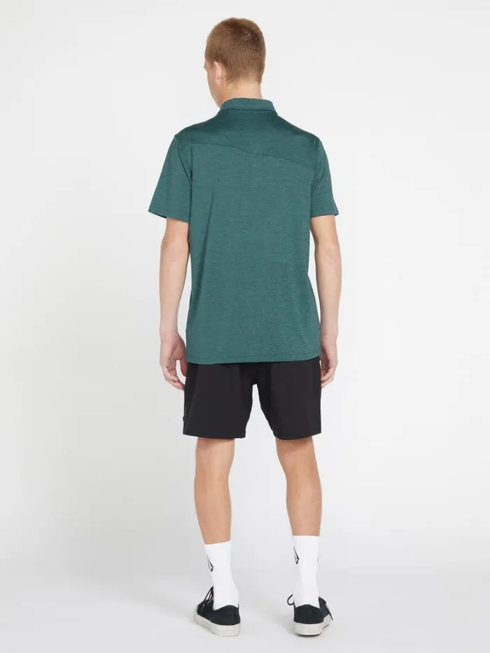 Mens Shirts and Flannels Volcom Hazard Pro Polo Short Sleeve Shirt 8211 Ranger Green