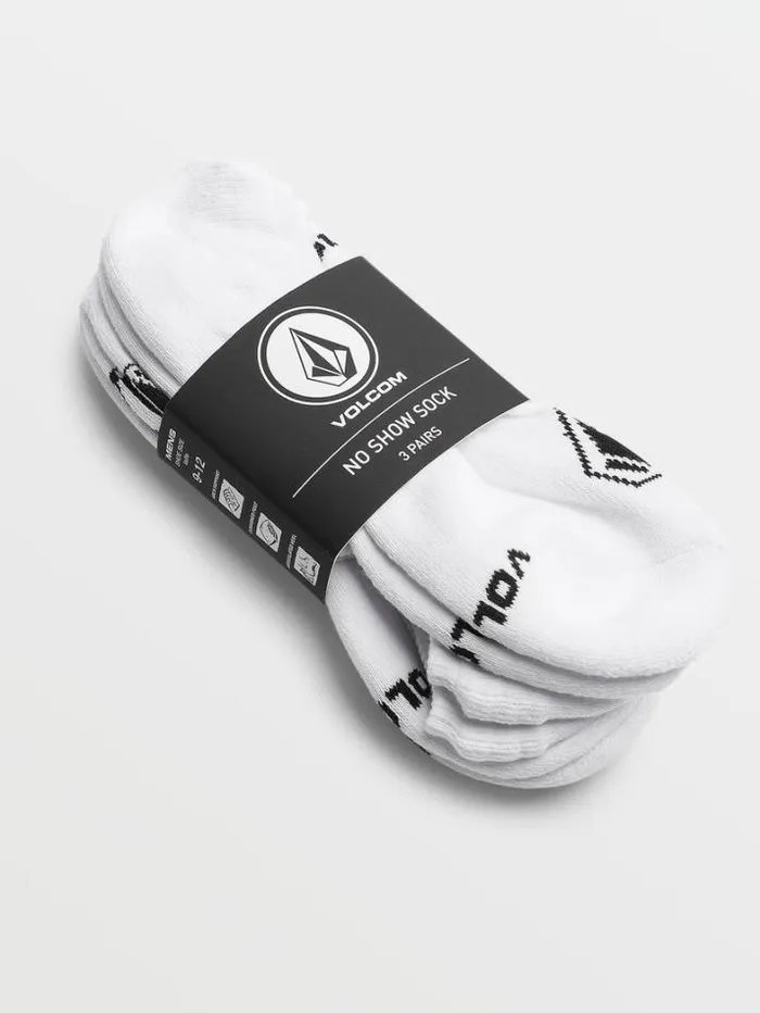 Mens Socks Volcom No Show Stone 3 Pack Socks 8211 White