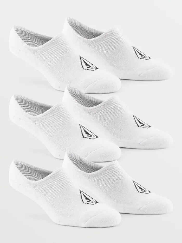 Mens Socks Volcom No Show Stone 3 Pack Socks 8211 White