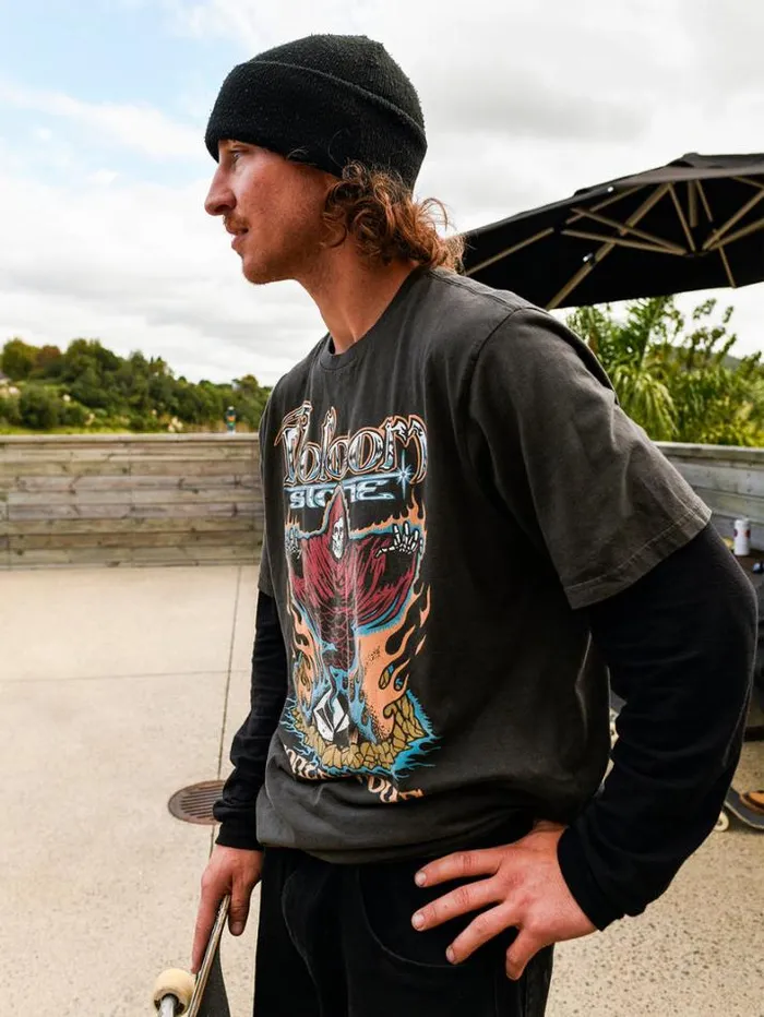 Mens Tops and Tees Volcom Stone Ghost Short Sleeve Tee 8211 Stealth