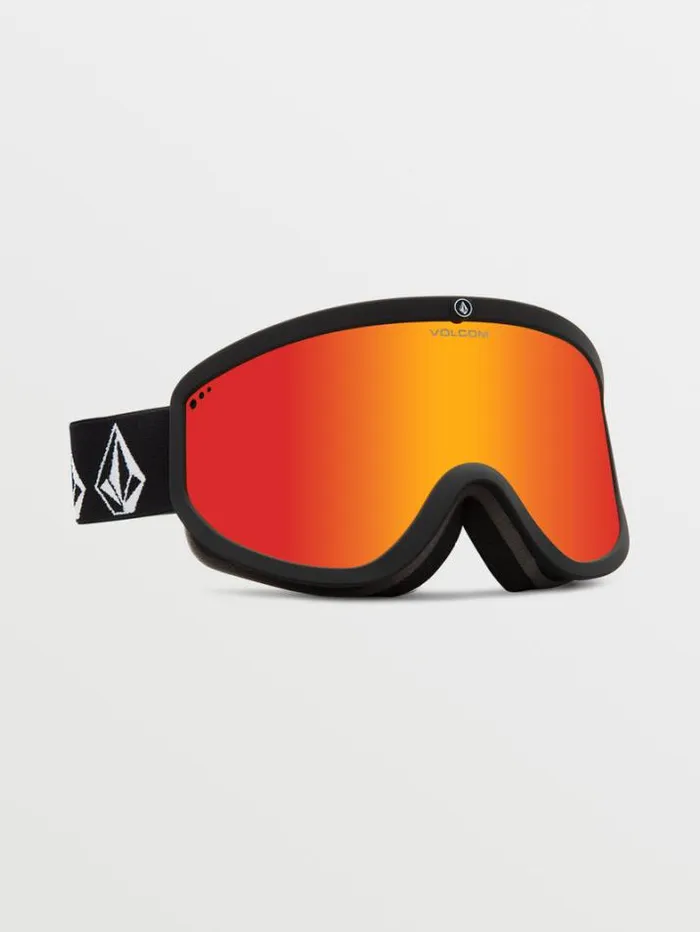 MensWomensKids Accessories Volcom Footprints Goggle 8211 Matte Black Stone Red Chrome