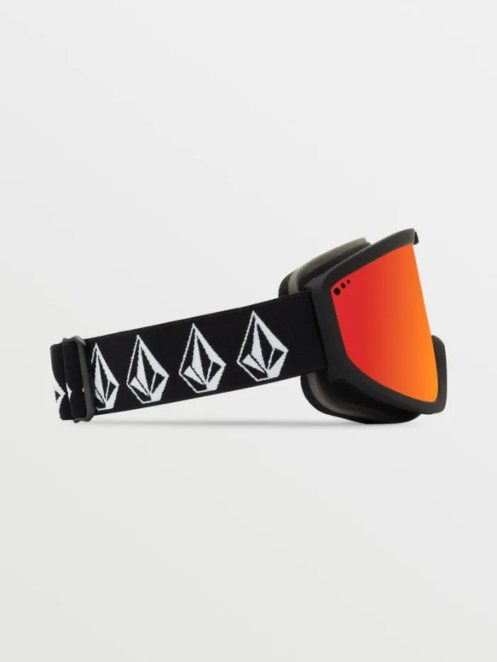 MensWomensKids Accessories Volcom Footprints Goggle 8211 Matte Black Stone Red Chrome