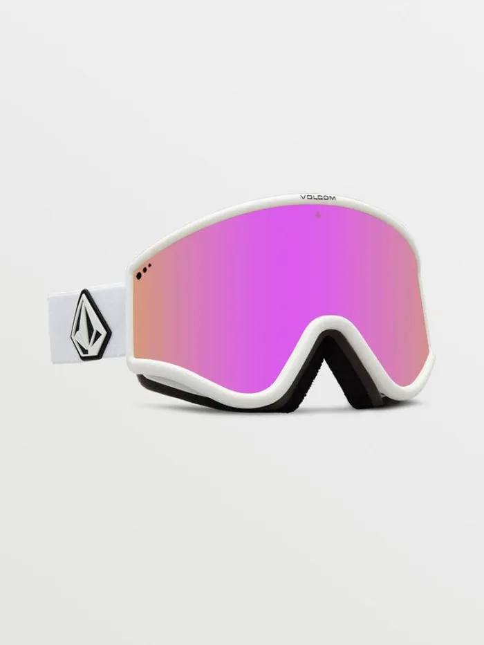 MensWomensKids Goggles Volcom Yae Goggle 8211 Matte White Pink ChromeBL