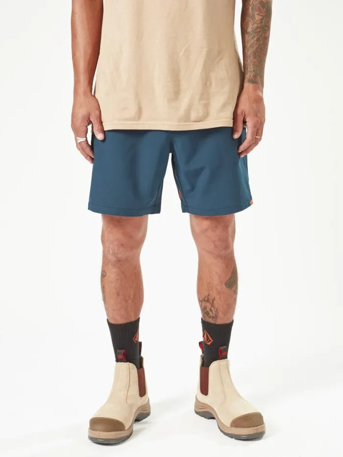 MensWorkwear Shorts Volcom Workwear Slab Elastic Waist Shorts 8211 Navy