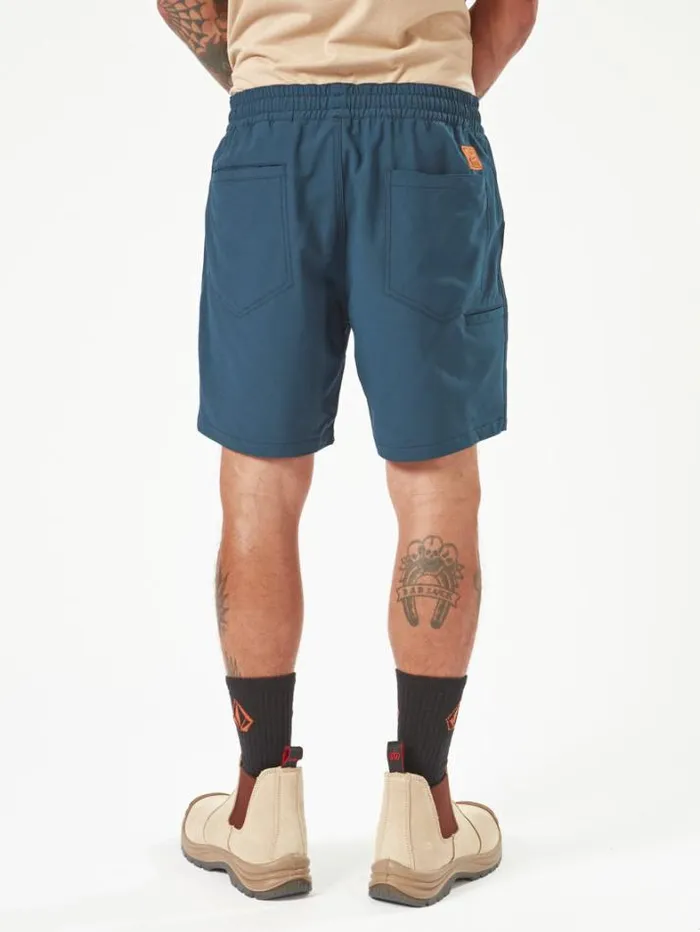 MensWorkwear Shorts Volcom Workwear Slab Elastic Waist Shorts 8211 Navy