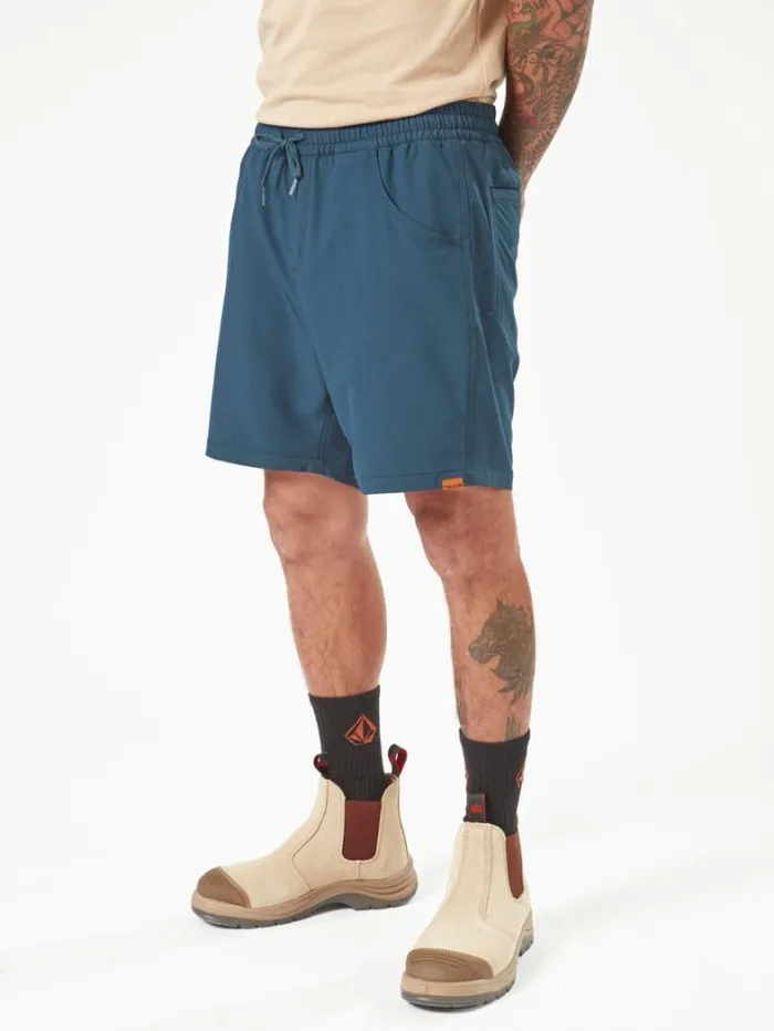 MensWorkwear Shorts Volcom Workwear Slab Elastic Waist Shorts 8211 Navy