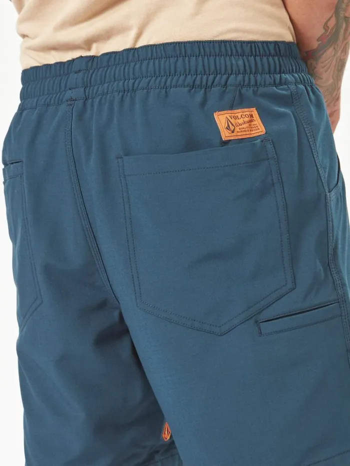 MensWorkwear Shorts Volcom Workwear Slab Elastic Waist Shorts 8211 Navy