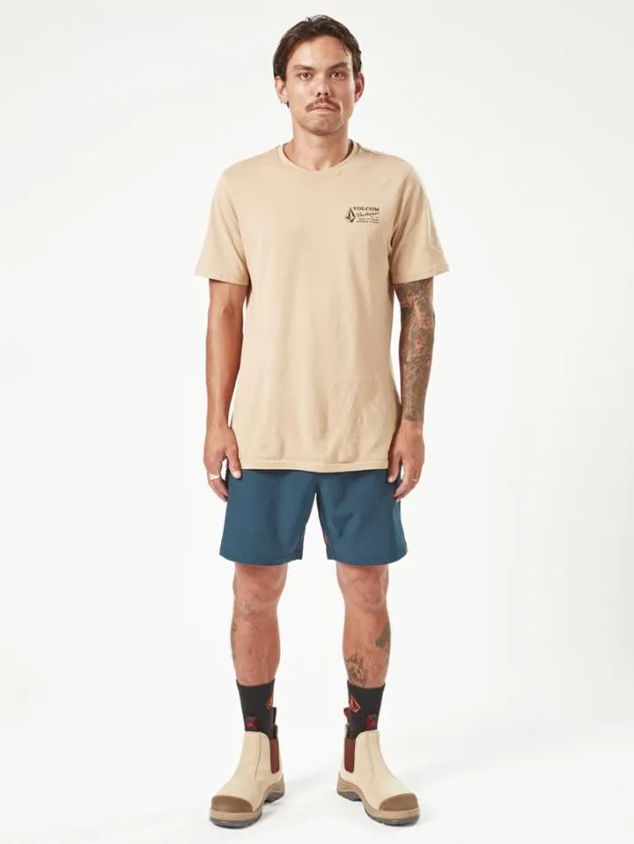 MensWorkwear Shorts Volcom Workwear Slab Elastic Waist Shorts 8211 Navy