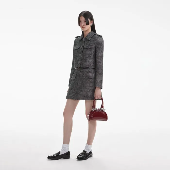 Metallic Boucle Jacket Women Self Portrait Tops Metallic Boucle Jacket Women Self Portrait Tops
