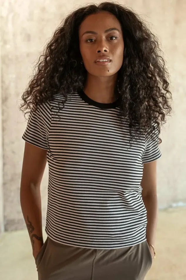 Mia Top In Black Black Women Bohme Tees and Tanks