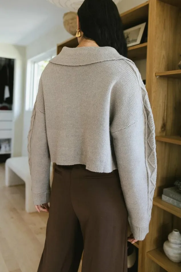 Millie Cropped Cardigan Grey Women Bohme Outerwear