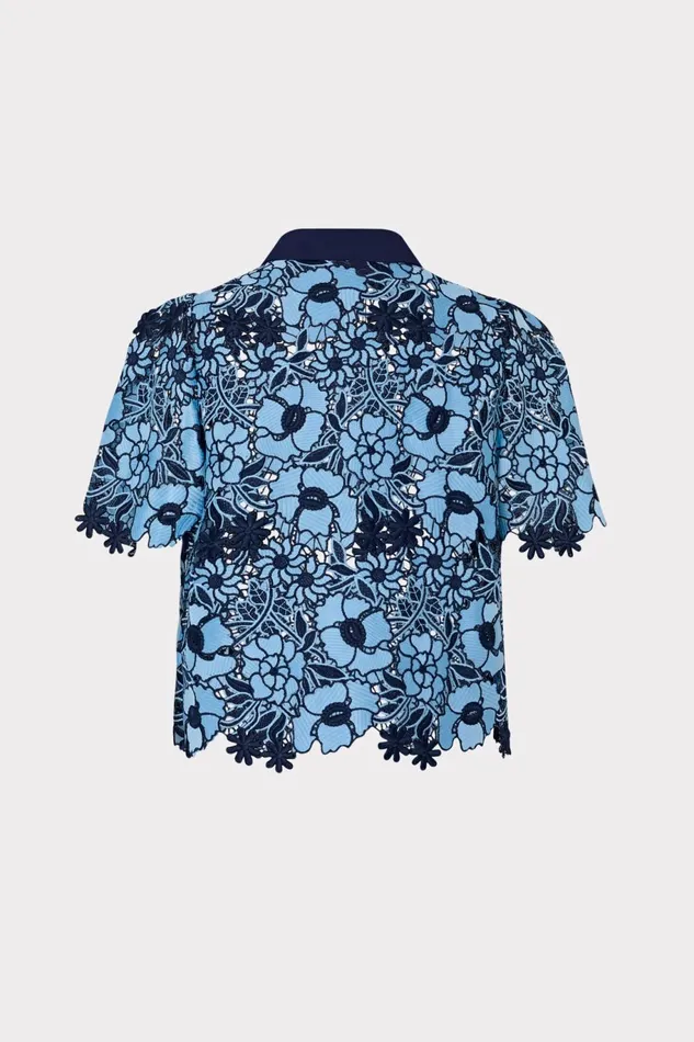 Milly Addison Two Tone Floral Lace Top Bluenavy Women Matching Sets Milly Addison Two Tone Floral Lace Top Bluenavy Women Matching Sets