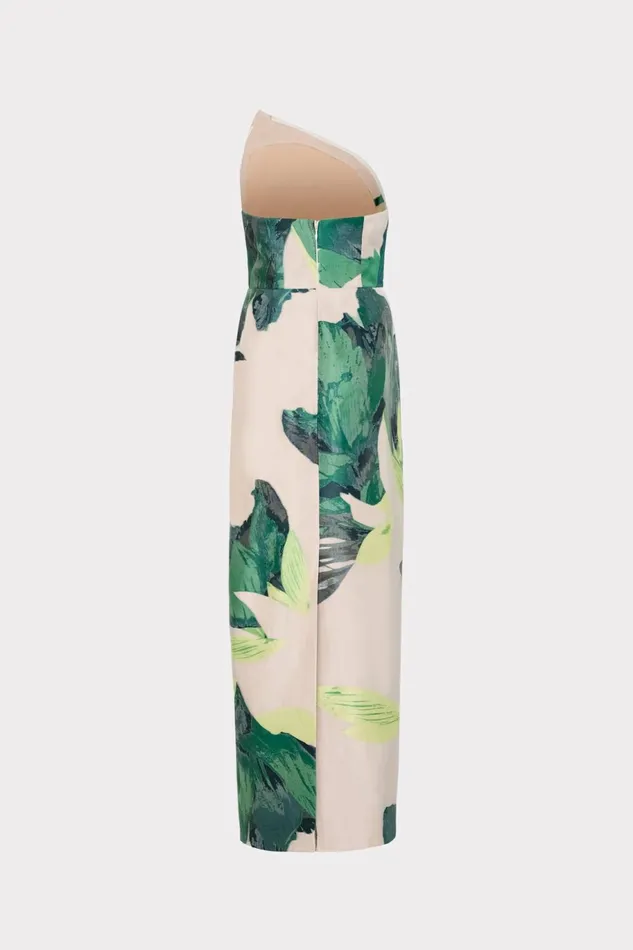 Milly Asymetrical Tropical Forest Jacquard Midi Dress Green Multi Women Dresses Milly Asymetrical Tropical Forest Jacquard Midi Dress Green Multi Women Dresses