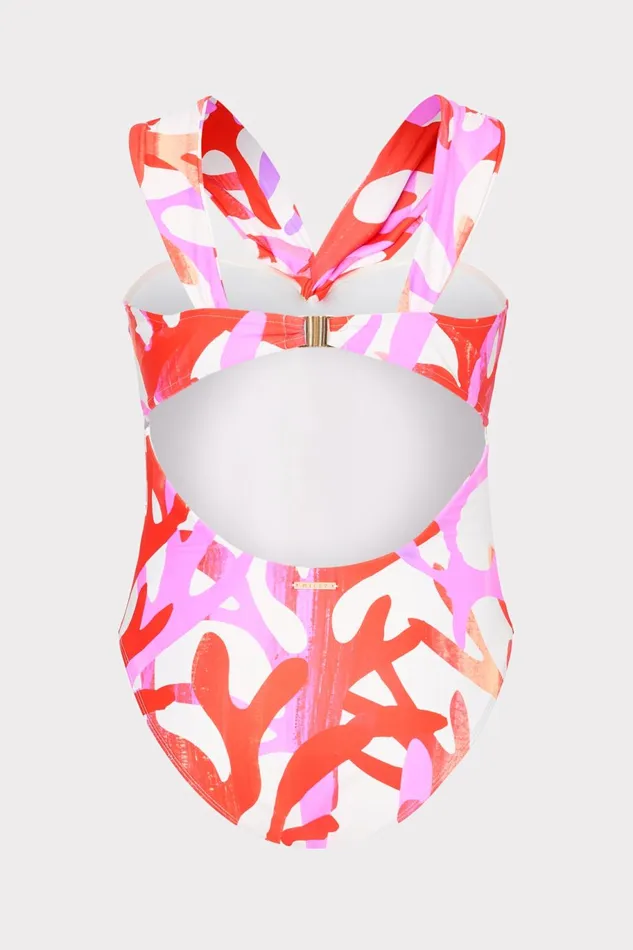 Milly Betsy Italian Under The Sea Bandeau One Piece Pink Multi Women One Piece Swimsuits Milly Betsy Italian Under The Sea Bandeau One Piece Pink Multi Women One Piece Swimsuits