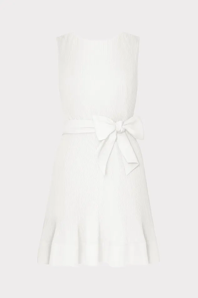 Milly Carreen Pleated Mini Dress White Women Dresses