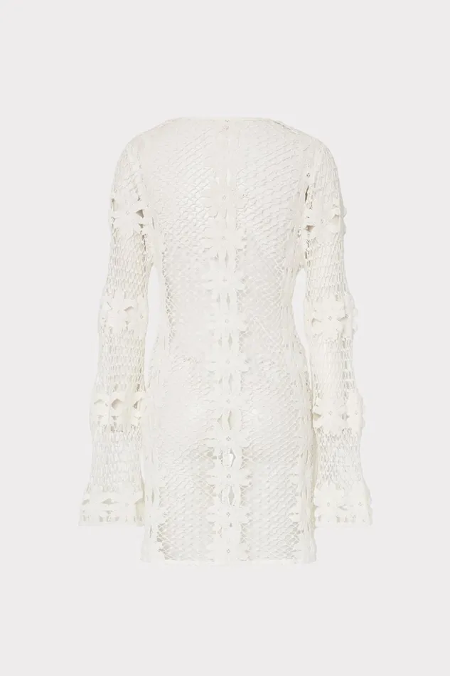 Milly Floral Crochet Coverup Dress White Women Swim and Coverups Milly Floral Crochet Coverup Dress White Women Swim and Coverups