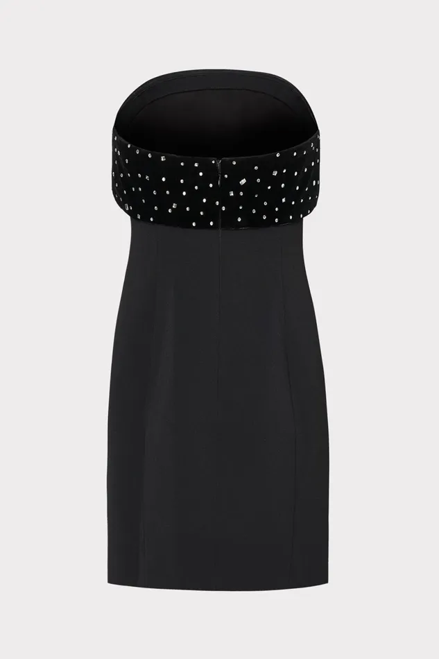 Milly Indy Crystal Embellished Mini Dress Blacksilver Women Dresses Milly Indy Crystal Embellished Mini Dress Blacksilver Women Dresses