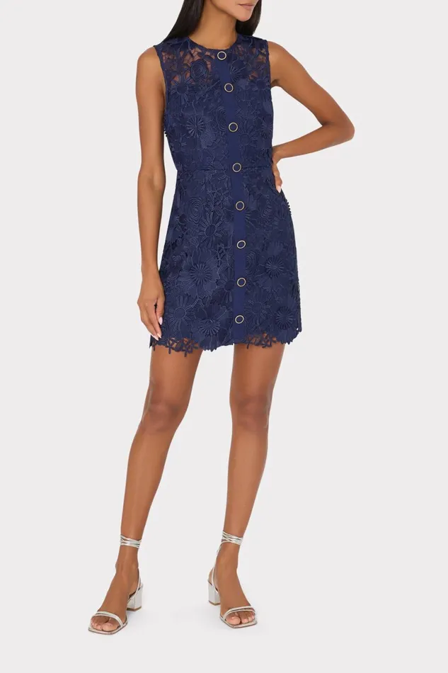 Milly Judy Lace Mini Dress Navy Women Dresses Milly Judy Lace Mini Dress Navy Women Dresses