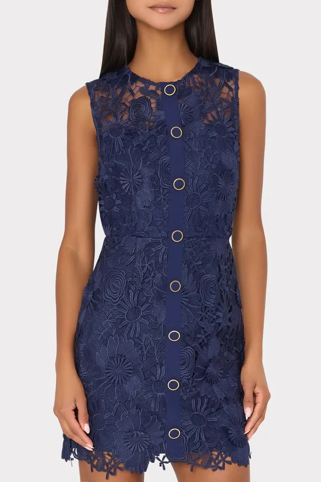 Milly Judy Lace Mini Dress Navy Women Dresses Milly Judy Lace Mini Dress Navy Women Dresses
