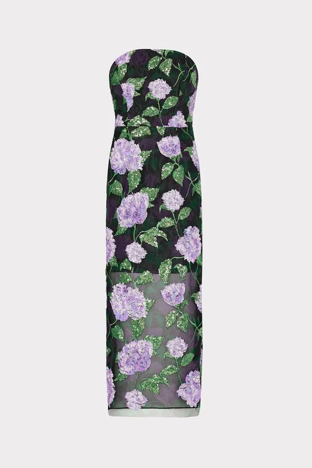 Milly Kait Printed Sequins Dress Lilac Multi Women Dresses