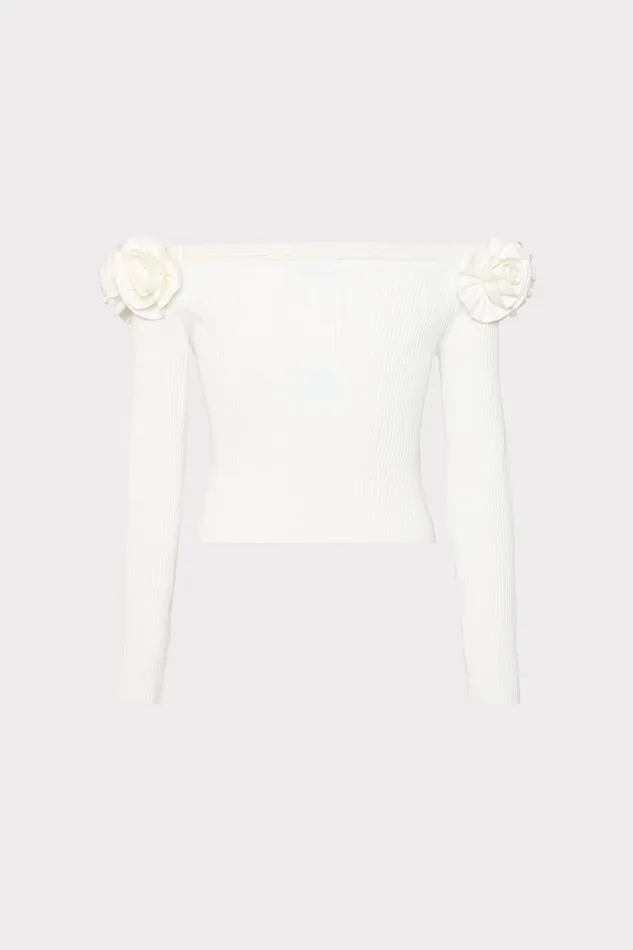 Milly Kayla Off The Shoulder Knit Top Ecru Women Tops Milly Kayla Off The Shoulder Knit Top Ecru Women Tops