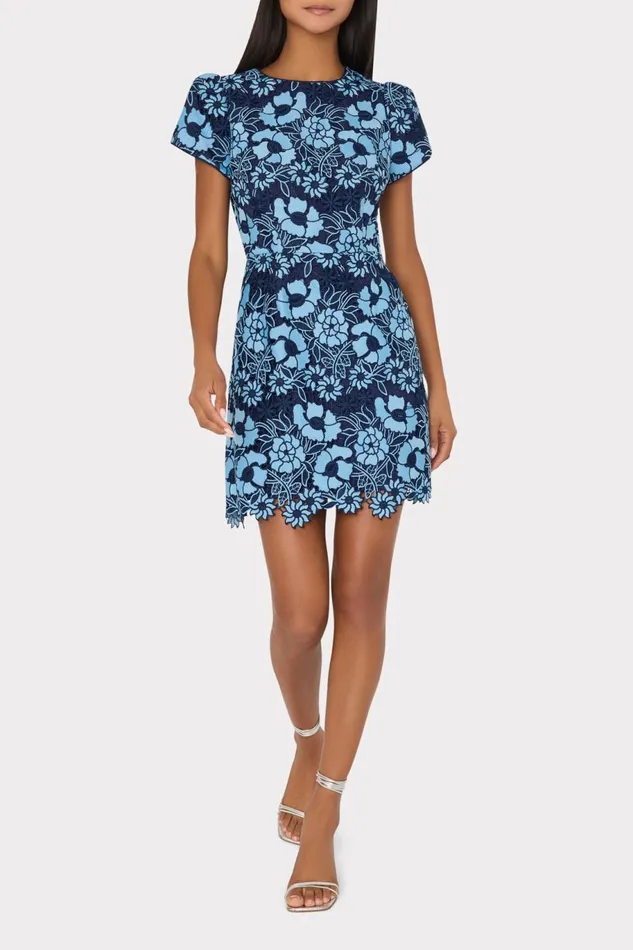 Milly Kyla Two Tone Floral Lace Mini Dress Bluenavy Women Dresses Milly Kyla Two Tone Floral Lace Mini Dress Bluenavy Women Dresses