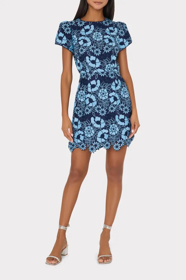 Milly Kyla Two Tone Floral Lace Mini Dress Bluenavy Women Dresses Milly Kyla Two Tone Floral Lace Mini Dress Bluenavy Women Dresses