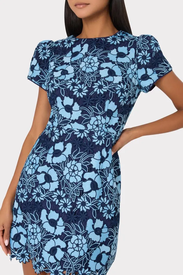 Milly Kyla Two Tone Floral Lace Mini Dress Bluenavy Women Dresses Milly Kyla Two Tone Floral Lace Mini Dress Bluenavy Women Dresses
