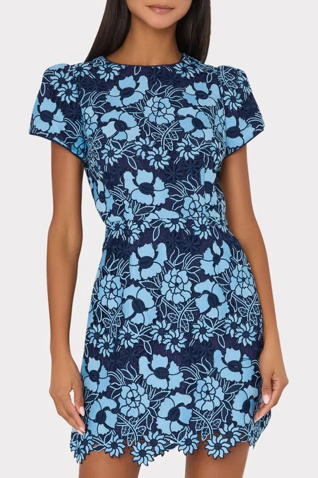 Milly Kyla Two Tone Floral Lace Mini Dress Bluenavy Women Dresses Milly Kyla Two Tone Floral Lace Mini Dress Bluenavy Women Dresses