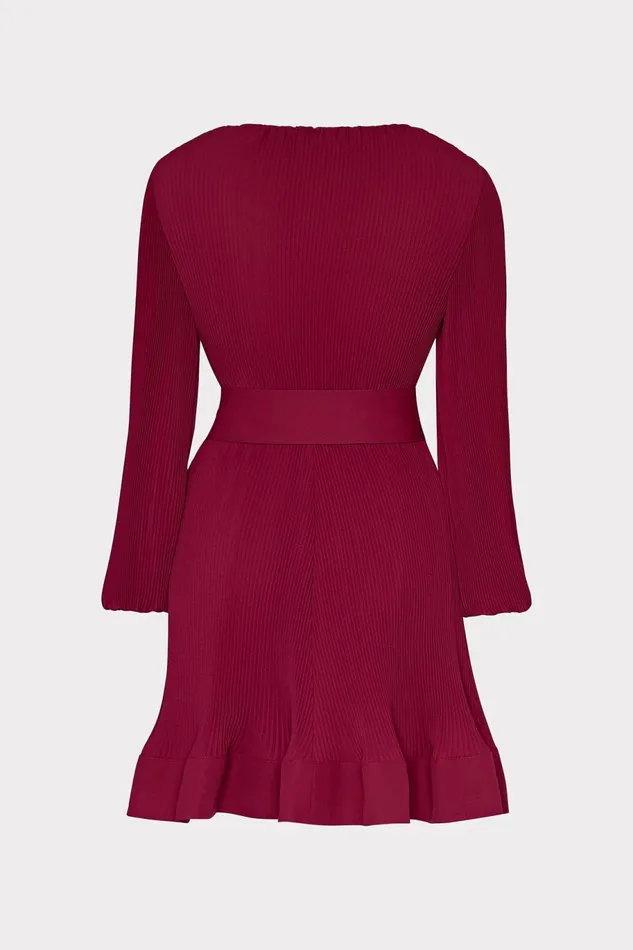 Milly Liv Pleated Dress Wine Women Dresses