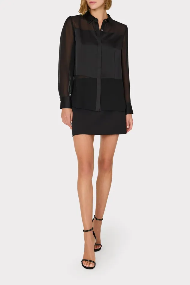 Milly Lizzy Cady Mini Skirt Black Women Matching Sets