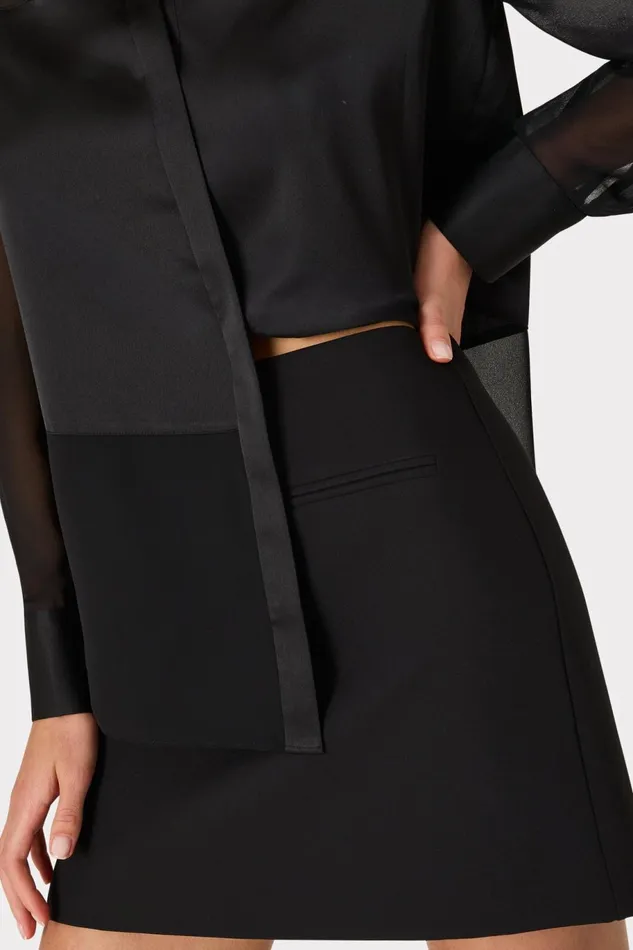Milly Lizzy Cady Mini Skirt Black Women Matching Sets