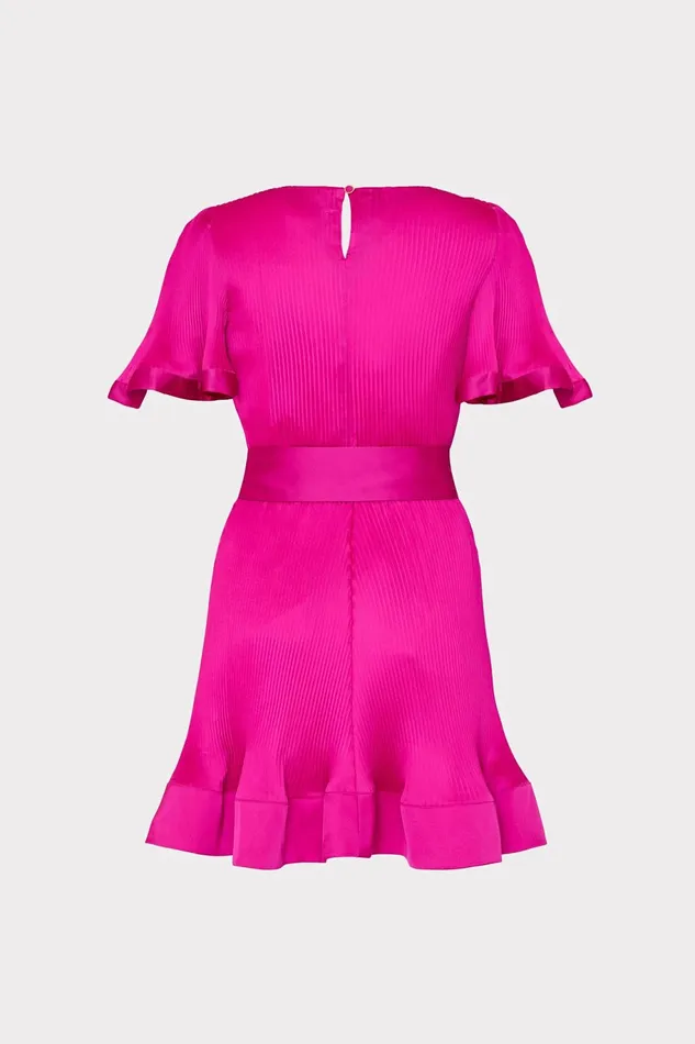 Milly Lumi Satin Pleated Dress Pink Women Dresses Milly Lumi Satin Pleated Dress Pink Women Dresses