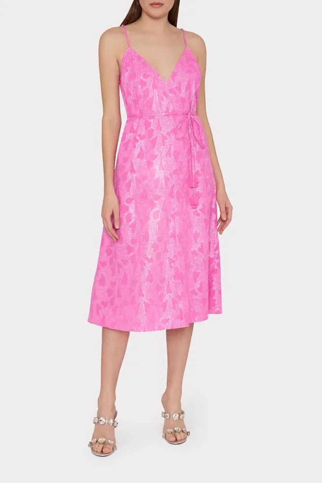 Milly Lurex Jacquard Spaghetti Strap CoverUp Pink Women Swim and Coverups Milly Lurex Jacquard Spaghetti Strap CoverUp Pink Women Swim and Coverups