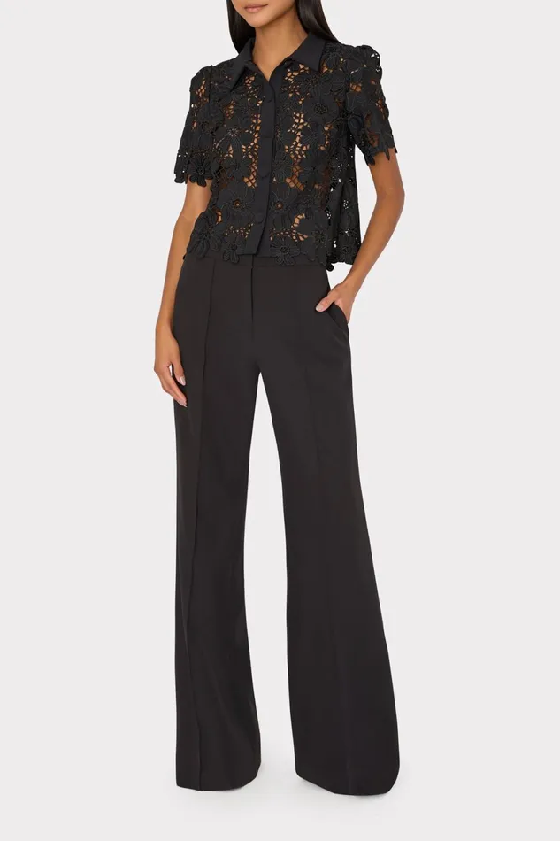 Milly Nash Cady Pants Black Women Matching Sets