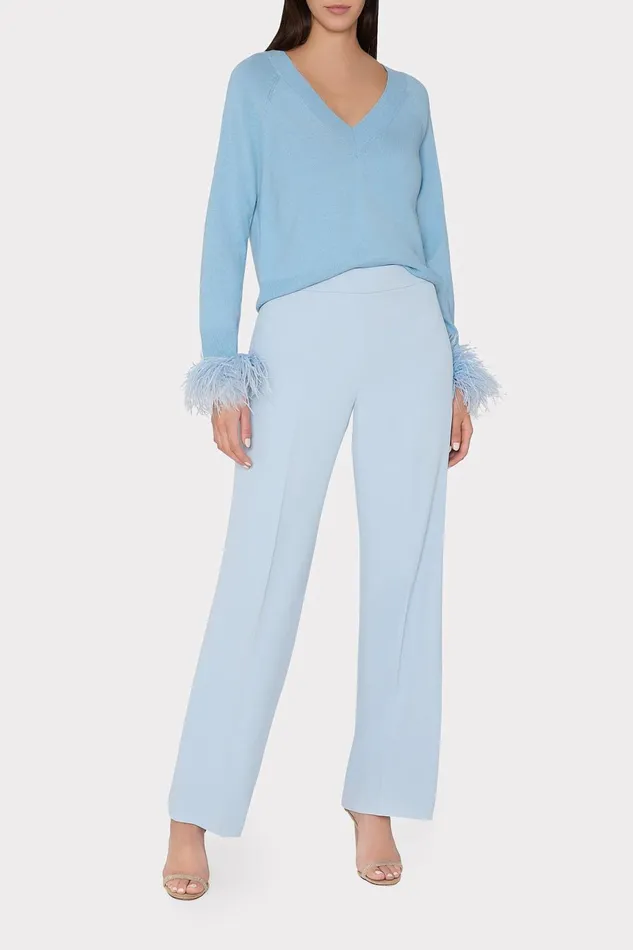 Milly Natia Crepe Pants Ice Blue Women Pants Milly Natia Crepe Pants Ice Blue Women Pants
