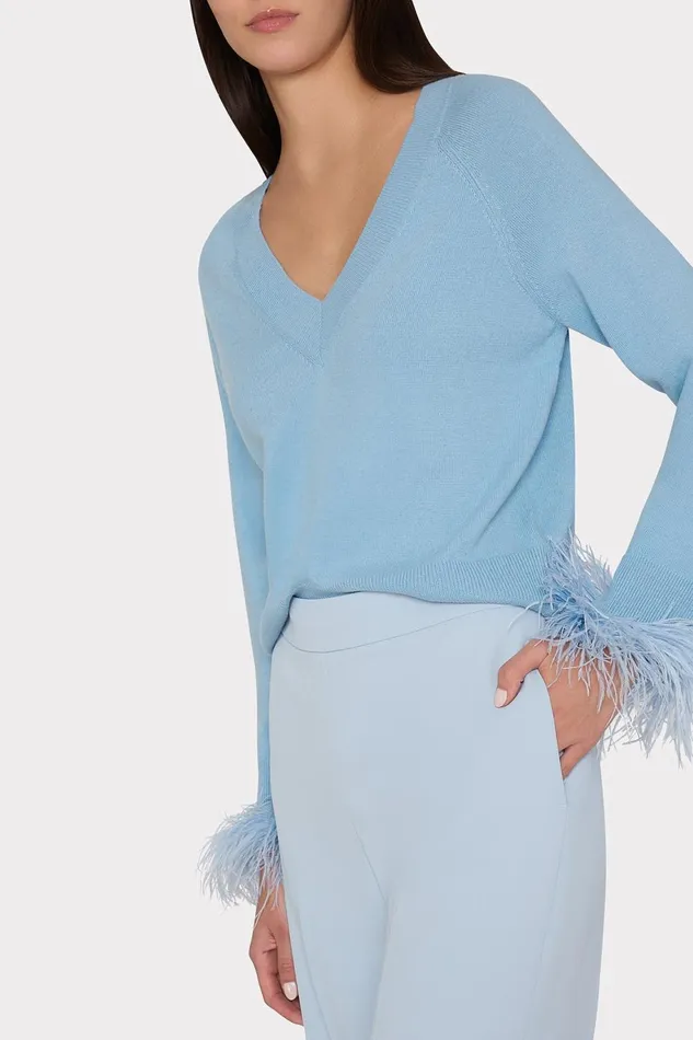 Milly Natia Crepe Pants Ice Blue Women Pants Milly Natia Crepe Pants Ice Blue Women Pants