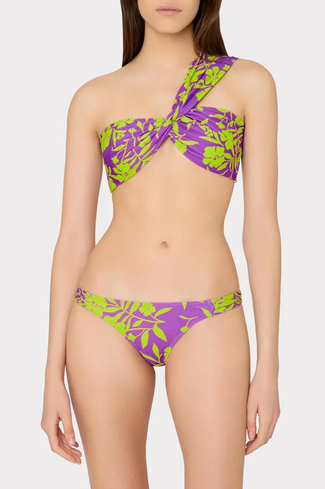 Milly Olivia Marigold Aroma Draped Bandeau Top Purple Multi Women Bikinis Milly Olivia Marigold Aroma Draped Bandeau Top Purple Multi Women Bikinis