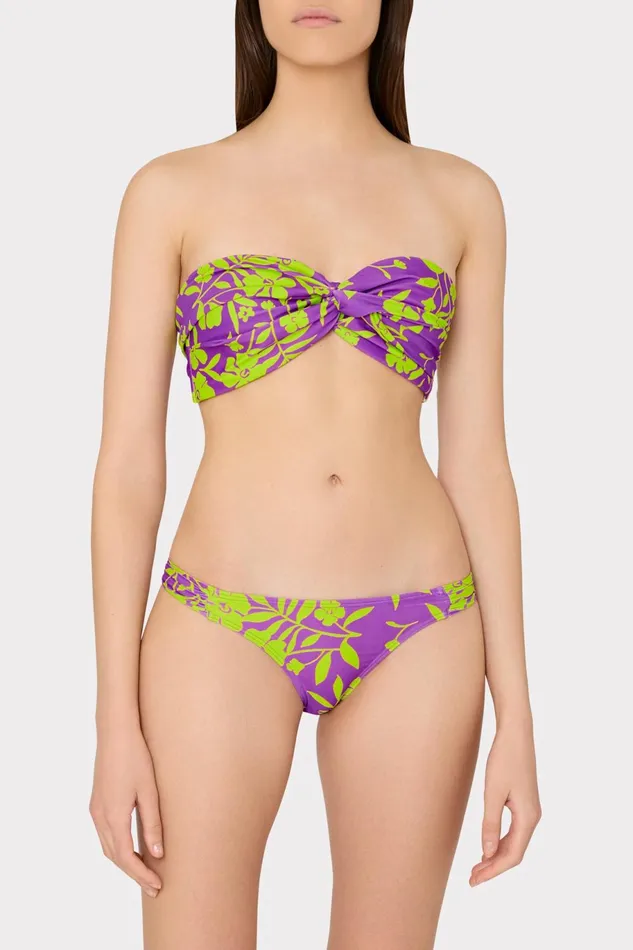 Milly Olivia Marigold Aroma Draped Bandeau Top Purple Multi Women Bikinis Milly Olivia Marigold Aroma Draped Bandeau Top Purple Multi Women Bikinis