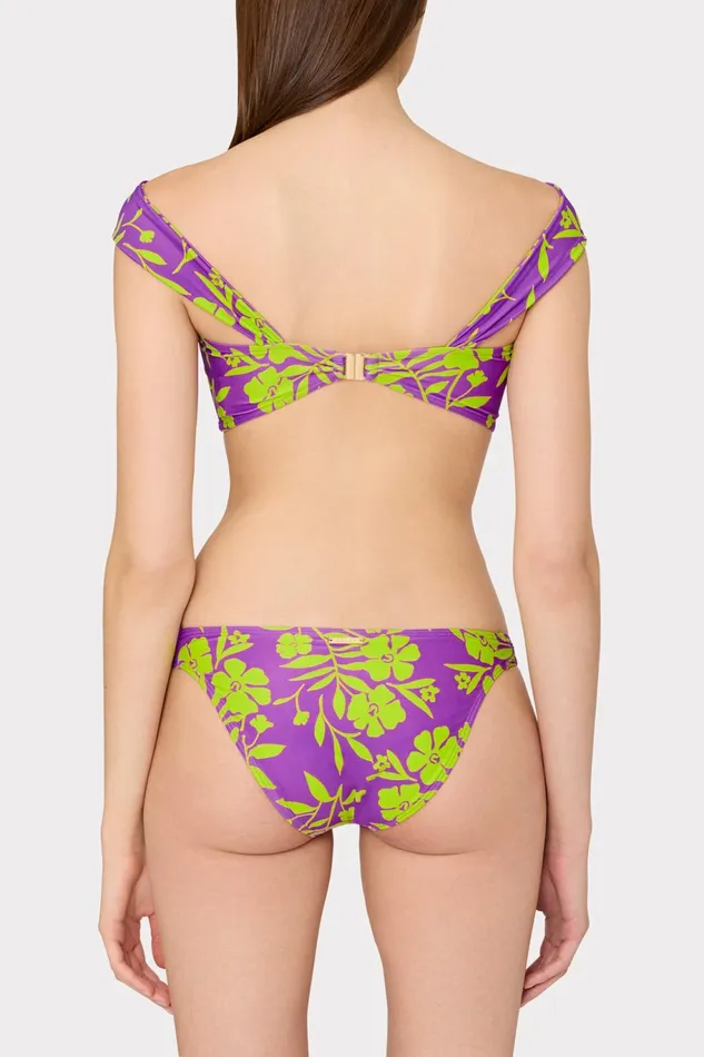 Milly Olivia Marigold Aroma Draped Bandeau Top Purple Multi Women Bikinis Milly Olivia Marigold Aroma Draped Bandeau Top Purple Multi Women Bikinis