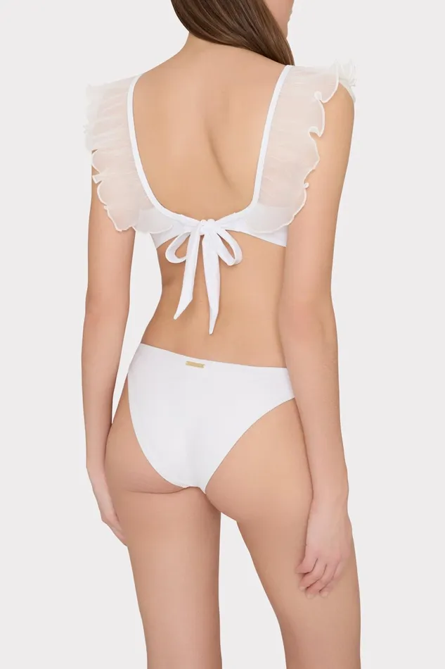 Milly Pleated Organza Bikini Top White Women Bikinis Milly Pleated Organza Bikini Top White Women Bikinis