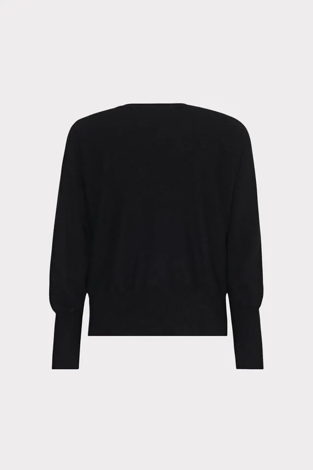 Milly Racer VNeck Sweater Blackecru Women Sweaters and Knits Milly Racer VNeck Sweater Blackecru Women Sweaters and Knits