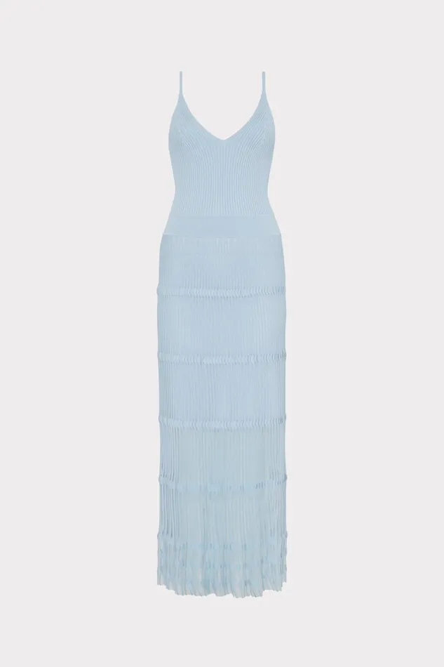 Milly Sheer Knit Cami Dress Light Blue Women Dresses