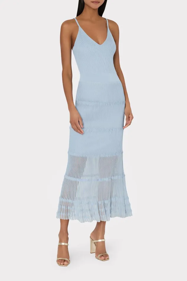 Milly Sheer Knit Cami Dress Light Blue Women Dresses Milly Sheer Knit Cami Dress Light Blue Women Dresses