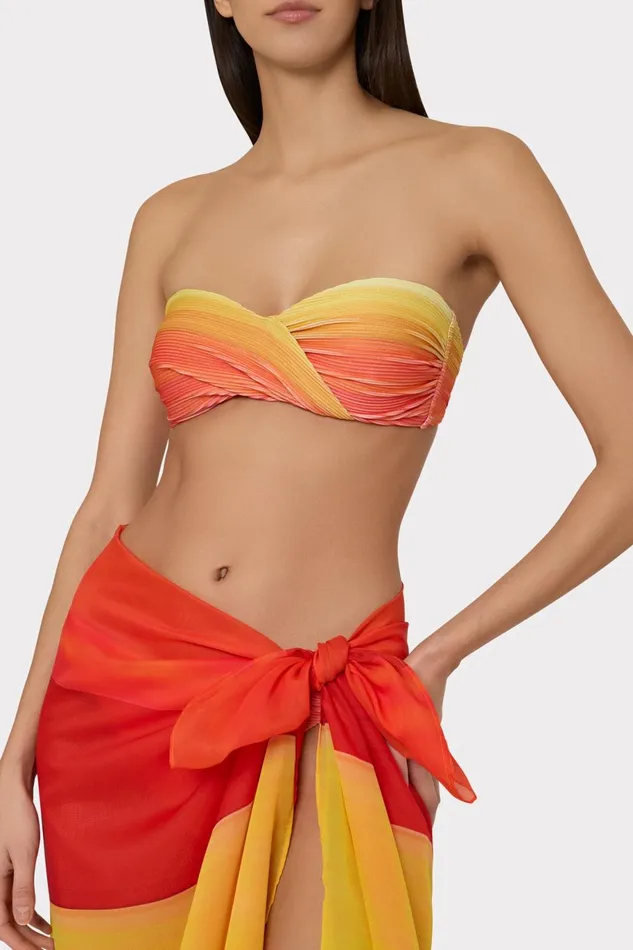 Milly Sunset Stripe Chiffon Sarong Multi Women CoverUps Milly Sunset Stripe Chiffon Sarong Multi Women CoverUps